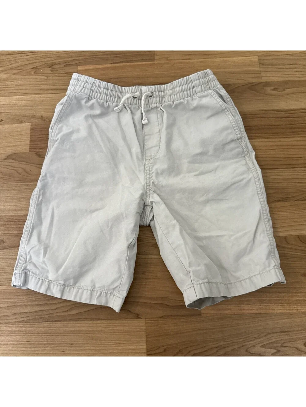 GAP Kids Chino Shorts Drawstring Waist Flat Front Solid Slash Pockets